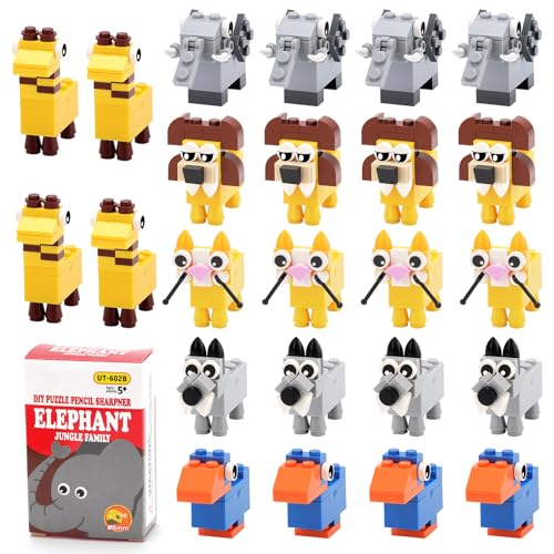 VICHOS Block Bleistiftspitzer 24pcs, Anspitzer Mit Behälter, Gastgeschenk für Mitgebsel Kindergeburtstag 5 6 7 8 9 10 Jahre, Give Aways Kindergeburtstag Gastgeschenke für Kinder von VICHOS