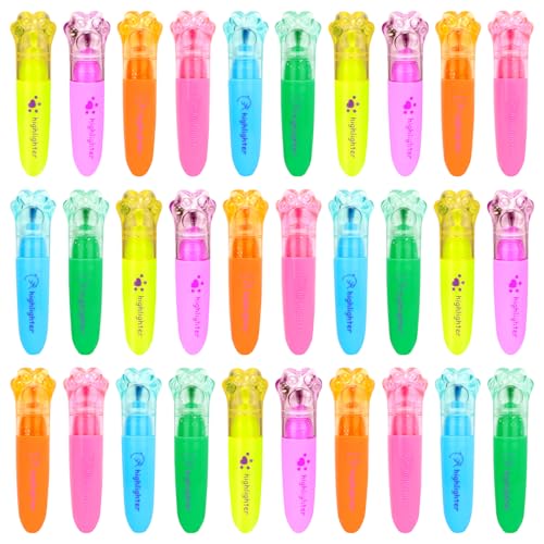 VICHOS Mitgebsel Kindergeburtstag 5-10 Jahre-Cat's Claw Textmarker (30PCS), Kindergeburtstag Mitgebsel, Textmarker Set，Marker Stifte Satz von VICHOS