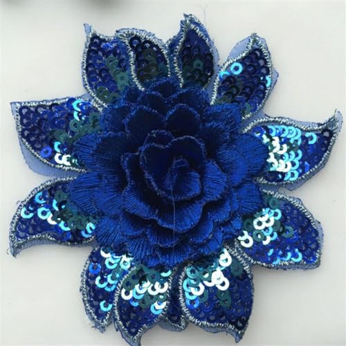 1–6 Stück Spitzenapplikationen, Pailletten, Stickerei, 3D-Blumen, Spitzenaufnäher zum Aufnähen, DIY, Hochzeitskleid, Puppenkleidung, Dekor, Nähzubehör, 8 cm von VICIYOO