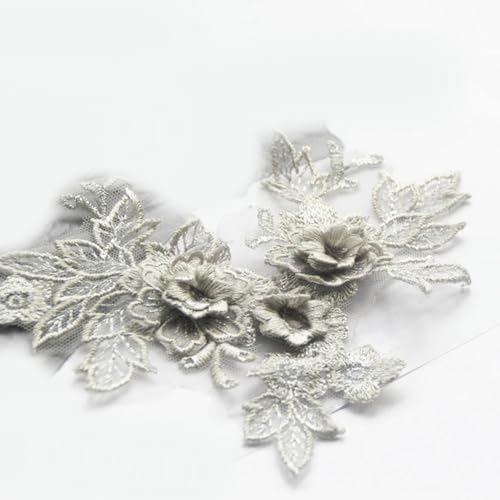 1 Stücke 3D Blumen Spitzenapplikation Imitation Perle Tüll Stickerei Patches DIY Nähen Spitzenkragen Dekor Kleidung Applikation Zubehör von VICIYOO