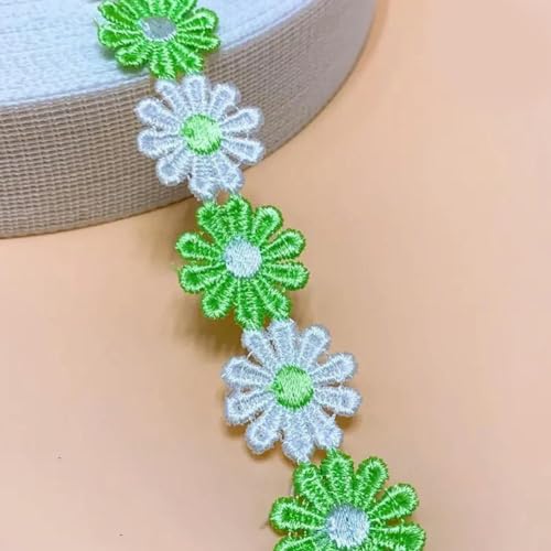 1 Yard 25mm Daisy Blume Spitze Trim Stoff bestickt Band DIY Handwerk Dekoration Nähen Patchwork von VICIYOO