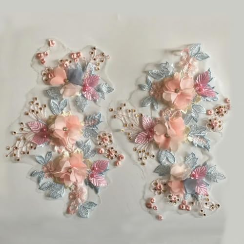 Spitzenkragen ABS Perle Dreidimensionale Blumenstickerei DIY Spitze Stoff Dekoration Nähen Kleidung Aufkleber Zubehör von VICIYOO