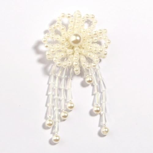 Strassknöpfe mit flacher Rückseite für Kleidung, dekorative Blumen- und Perlenstickerei-Spitzenapplikationen für Brautkleider von VICIYOO