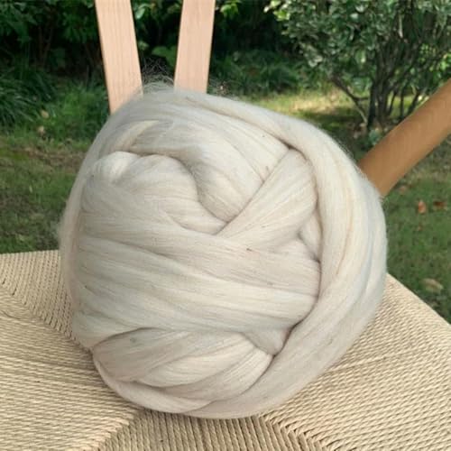 VICIYOO 1000 g/Knäuel Dickes Wollgarn zum Selbermachen, Arm-Roving, Strickdecke, Dickes, Dickes Garn, Handstricken, Spinnen, Häkeln, Nähgarn von VICIYOO