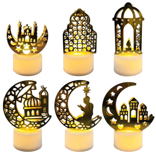 VICTERR Ramadan Dekoration LED Lampe, Eid Mubarak Ramadan Dekoration, Muslimische islamische Ramadan Lichter, Eid Ramadan Mond Sterne DIY Lamp Light for Eid Mubarak Muslim Festival (B) von VICTERR