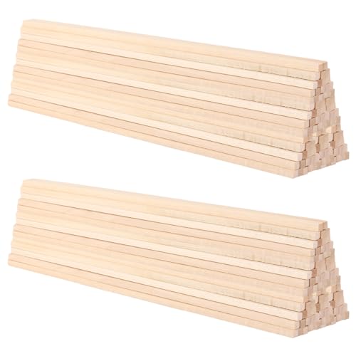 VIDETOL 100 Stück Holzstäbe Quadratisch, 30,5 x 0,5 x 0,5 cm Holzleisten, Unvollendete Holzstäbchen zum Basteln für Schnitzen, Bastelprojekte und DIY Projekte von VIDETOL