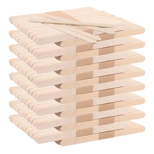 VIDETOL 1000 Stück Natur Eisstiele Holz, 114 x 10 x 2 mm Eisstäbchen Holz, Holzstäbchen, Holzstäbe zum Basteln, Holzspachtel Ideal für Eisstiele, Bastelarbeiten und DIY Handwerk von VIDETOL