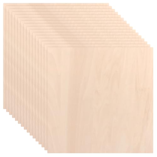 VIDETOL 15 Stück Sperrholzplatte 3mm, 300 x 300 x 3 mm Lindenholz, Bastelholz Holzplatte, Holzplatten zum Basteln für Modell, DIY Holzarbeiten, Malerei, Dekorationen von VIDETOL