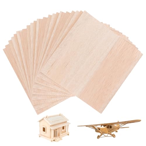 VIDETOL 25 Stück Natural Sperrholzplatte, 200 x 200 x 1,5 mm Balsaholz Holzplatten, Holzplatten zum Basteln für Modell, DIY Holzarbeiten, Kunst und Handwerk, Malerei, Dekorationen von VIDETOL