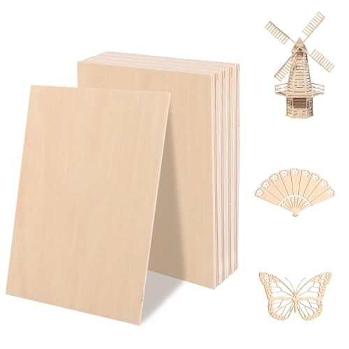 VIDETOL 30 Stück Sperrholzplatte 3mm Birke, Sperrholz A5, Balsaholz Holzplatt, Holzplatten zum Basteln für Modell, DIY Holzarbeiten, Kunst und Handwerk, Malerei, Dekorationen von VIDETOL