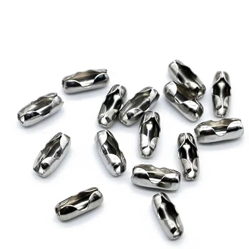 1 Packung/Los 100% Edelstahl-Kugelperlenketten und Verbindungsverschlüsse 1,5 2 2,4,0 mm Kugelketten für die Herstellung von DIY-Halsketten und Schmuck - Verschluss 2 MM 100 Stück von VIEPGJ