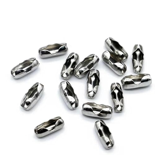 1 Packung/Los 100% Edelstahl-Kugelperlenketten und Verbindungsverschlüsse 1,5 2 2,4 mm Kugelketten für die Herstellung von DIY-Halsketten und Schmuck - Verschluss 6 MM 50 Stück von VIEPGJ