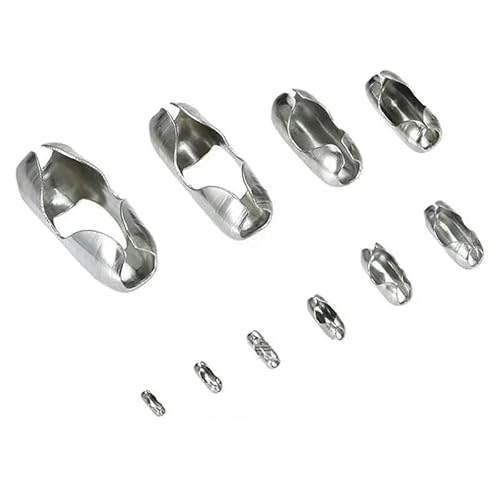 1 Packungen Kugelketten-Verschlüsse aus Edelstahl 1,5 2 2,4 3,2 4 5 6 8 10 12 mm für DIY-Halskettenperlenketten Schmuckherstellung-1,6 mm 50 Stück von VIEPGJ