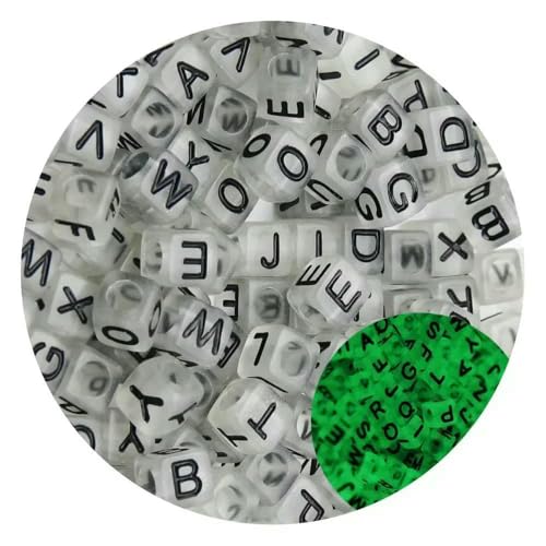 100/200/300/500 Stück quadratische bunte Buchstabenperlen gemischtes Alphabet lose Acrylperlen für DIY Kinder Schmuckherstellung Basteln-6x6mm- Gemischt_-300 Stück von VIEPGJ