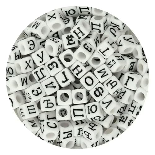 100/200/300/500 Stück quadratische bunte Buchstabenperlen gemischtes Alphabet lose Acrylperlen für DIY Kinder Schmuckherstellung Basteln-6x6mm- gemischt_„-500 Stück von VIEPGJ