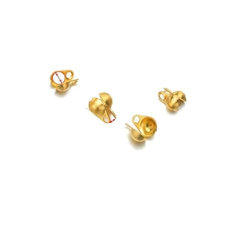 100 Stück/Los Edelstahl 18 Karat Gold 1,5 2 2,4 3,2 mm Kugelkette Kalotte End Crimp Bead Connector für DIY Schmuckherstellung Lieferant-Gold 3,2 mm von VIEPGJ