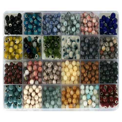 1200 Stück 8 mm Natursteinperlen, handgefertigtes DIY-Schmuckherstellungsset – Zubehör zur Schmuckherstellung für Damen und Familien, Halsketten-Standard 1200 Stück 8 mm Natursteinperlen, handgefertigtes DIY-Schmuckherstellungsset – Zubehör zur Schmuckherstellung für Damen und Familien, Halsketten-Standard von VIEPGJ