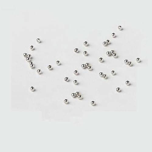 14 Karat vergoldete, runde, glatte Kugel-Abstandsperlen zur Schmuckherstellung, Messing-Trennperlen für DIY-Handarbeiten, rhodiniert, 2 mm, 100 Stück von VIEPGJ