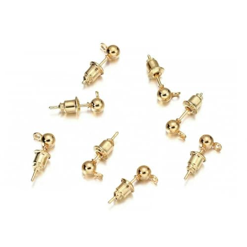 20–50 Stück/Los 3/4/5/6 mm Pin-Befunde Ohrstecker Basic Pins Stopper Verbinder für DIY Schmuckherstellung Zubehör Zubehör-KC Gold-3,0 mm von VIEPGJ