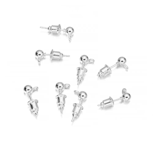 20–50 Stück/Los 3/4/5/6 mm Pin-Befunde Ohrstecker Grundstifte Stopper Verbinder für DIY Schmuckherstellung Zubehör Zubehör-Silber-5 mm von VIEPGJ