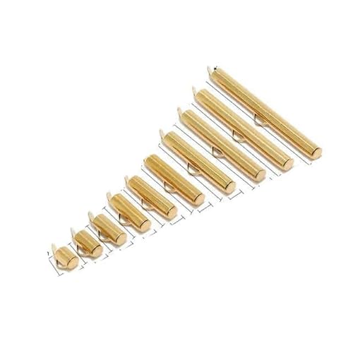 20 Stück Edelstahl-Schiebe-Endverschlussröhrchen, Schieber-Endkappen, Crimp-Endröhrchen für runde Rocailles-Perlen zur DIY-Schmuckherstellung, Gold, 10 mm von VIEPGJ