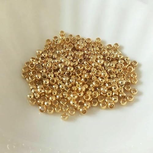 200 Stück/Beutel Kugel-Quetschperlen, Stopper, Abstandshalter, Endperlen, 2 mm/2,5 mm/3,0 mm, für DIY-Schmuckherstellung, Zubehör – 18 Karat vergoldet – 2 mm – 200 Stück 200 Stück/Beutel Kugel-Quetschperlen, Stopper, Abstandshalter, Endperlen, 2 mm/2,5 mm/3,0 mm, für DIY-Schmuckherstellung, Zubehör – 18 Karat vergoldet – 2 mm – 200 Stück von VIEPGJ