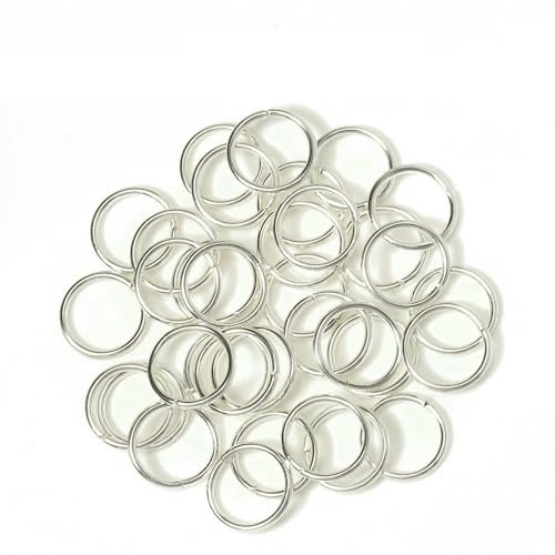 200 Stück/Los Großhandel Offene Kreis Biegeringe Halskette Armband Ohrring Anhänger Anschlüsse DIY Herstellung Schmuck Basteln Zubehör-Silber-12mm von VIEPGJ