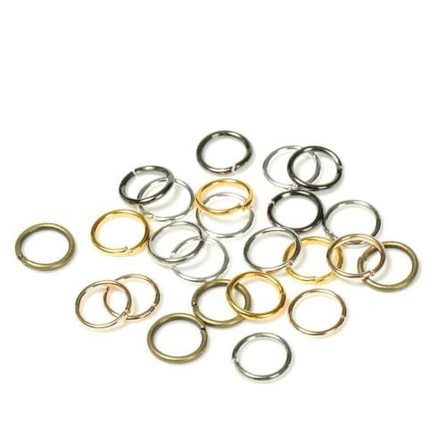 200 Stück/Los Großhandel Offener Kreis Biegeringe für Halsketten, Armbänder, Ohrringe, Anhänger, Anschlüsse zum Selbermachen von Schmuck, Bastelzubehör, gemischte Farbe, 10 mm von VIEPGJ