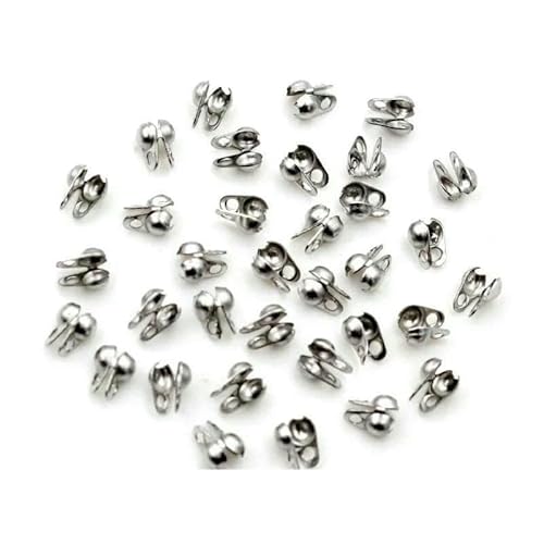 200 Stück Verbinderverschluss 4 x 7 mm Kugelkette Kalotte Endcrimps Perlen Verbinderkomponenten für DIY Schmuckherstellung Zubehör-2,5 x 4,0 mm Stahl von VIEPGJ