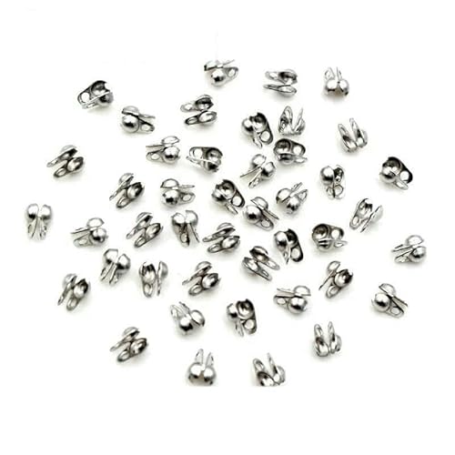 200 Stück Verbinderverschluss 4 x 7 mm Kugelkette Kalotte Endcrimps Perlen Verbinderkomponenten für DIY Schmuckherstellung Zubehör-2 x 4,0 mm Stahl von VIEPGJ