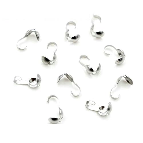 200 Stück Verbinderverschluss 4 x 7 mm Kugelkette Kalotte Endcrimps Perlen Verbinderkomponenten für DIY Schmuckherstellung Zubehör-3,5 x 8,5 mm Stahl von VIEPGJ