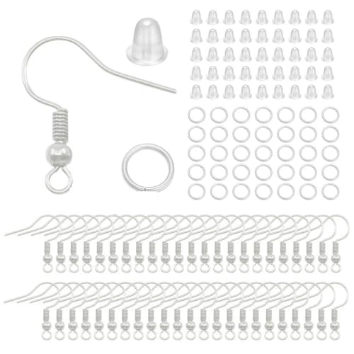 210–400 Stück/Box Schmuckherstellungs-Kits mit Karabinerverschluss, offene Biegeringe, End-Crimps, Perlenbox, handgefertigte DIY-Armband-Halsketten-Beschläge, Silber von VIEPGJ