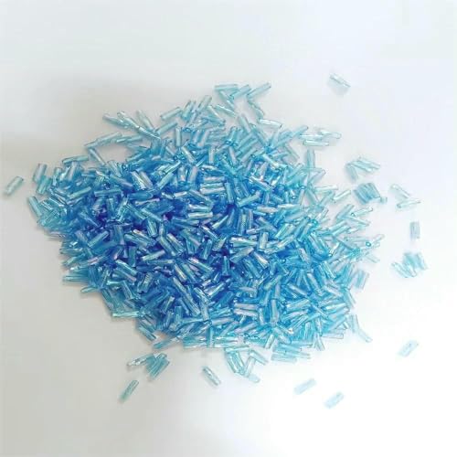 300 Stück 11/0 Röhrenperlen 2 x 6 mm, gedrehte Glasperlen, spiralförmige Rocailles-Perlen für DIY-Armbänder, Schmuck, Kleiderherstellung, Kleidungsstücke, Zubehör, Azurblau AB41, 2 x 6 mm, 450 g, 1 300 Stück 11/0 Röhrenperlen 2 x 6 mm, gedrehte Glasperlen, spiralförmige Rocailles-Perlen für DIY-Armbänder, Schmuck, Kleiderherstellung, Kleidungsstücke, Zubehör, Azurblau AB41, 2 x 6 mm, 450 g, 1 von VIEPGJ