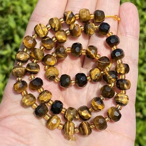 45 Arten von Tigerauge-Steinperlen, natürlicher gelber Cabochon, rund, facettiert, quadratisch, lose Perlen, passend für die Herstellung von Modeschmuck, 6 x 8 facettierte Rondelle 45 Arten von Tigerauge-Steinperlen, natürlicher gelber Cabochon, rund, facettiert, quadratisch, lose Perlen, passend für die Herstellung von Modeschmuck, 6 x 8 facettierte Rondelle von VIEPGJ