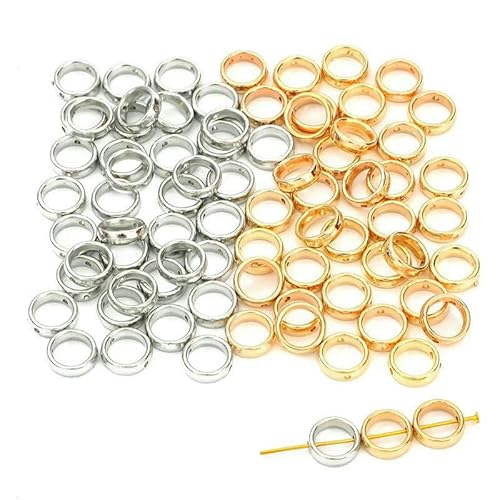 50 Stück CCB-Perlen mit zwei Löchern, Herz, Blume, ovaler Kreis, Rahmen, Abstandshalter, Verbinder für DIY-Armbänder, Ohrringe, Anhänger, Schmuckherstellung, 12 mm MX von VIEPGJ