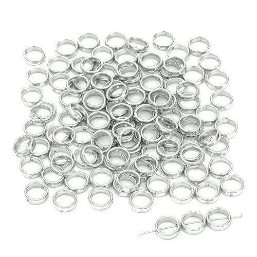 50 Stück CCB-Perlen mit zwei Löchern, Herz, Blume, ovaler Kreis, Rahmen, Abstandshalter, Verbinder für DIY-Armbänder, Ohrringe, Anhänger, Schmuckherstellung, 12 mm RH von VIEPGJ