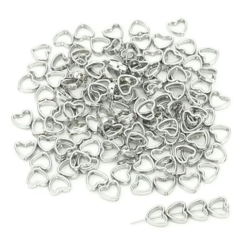 50 Stück CCB-Perlen mit zwei Löchern, Herz, Blume, ovaler Kreis, Rahmen, Abstandshalter, Verbinder für DIY-Armbänder, Ohrringe, Anhänger, Schmuckherstellung, 12 x 11 mm, RH von VIEPGJ