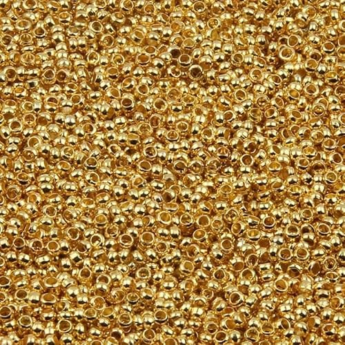 500 Stück/Los, goldfarbene Kugel-Quetschperlen, Durchmesser 2 2,5 3 mm, Stopper-Abstandshalterperlen für die Herstellung von DIY-Schmuckstücken, Zubehör-Goldfarbe-3,0 mm von VIEPGJ