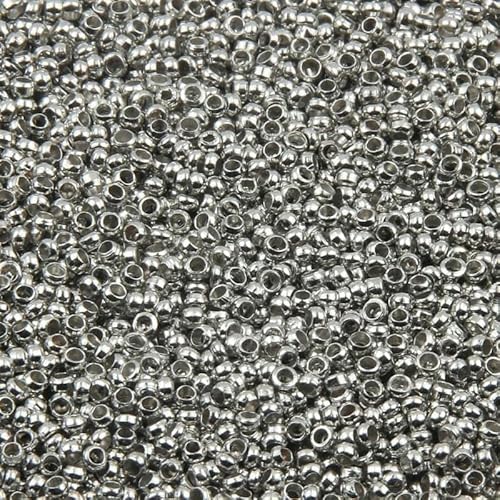 500 Stück/Los, goldfarbene Kugel-Quetschperlen, Durchmesser 2 2,5 3 mm, Stopper-Abstandshalterperlen für die Herstellung von DIY-Schmuckstücken, Zubehör-Rhodium-2,5 mm von VIEPGJ