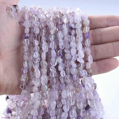 6–8 mm natürliche Amethyst-Nugget-Perlen, kleine unregelmäßige Edelstein-Chips, Perlen zur Schmuckherstellung, DIY-Armband, Halskettenzubehör – 96 Stück, Rutilquarz – 6–8 mm von VIEPGJ