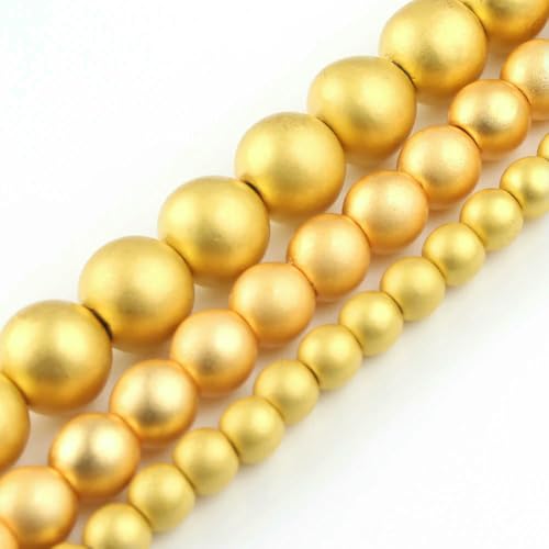 Goldfarbene Perlen, Naturstein, gelber Jade-Achat, Hämatit, Lava, runde lose Perlen für die Schmuckherstellung, DIY, handgefertigtes Armband, 15 Zoll, mattiertes Hämatit, 4,0 mm, ca. 91 S Goldfarbene Perlen, Naturstein, gelber Jade-Achat, Hämatit, Lava, runde lose Perlen für die Schmuckherstellung, DIY, handgefertigtes Armband, 15 Zoll, mattiertes Hämatit, 4,0 mm, ca. 91 S von VIEPGJ