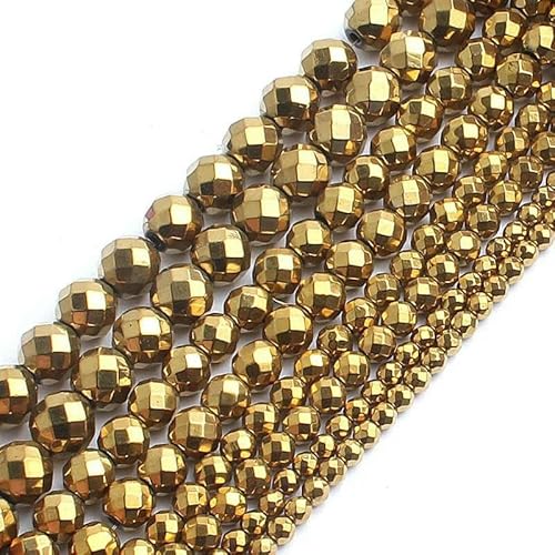 Großhandel Naturstein Schwarz Hämatit Runde Perlen 2 3 4 6 8 10 12MM 16" Pro Strang Pick Größe Für Schmuck Machen-facettiert Antik Gold-2mm 180 Stück Perlen von VIEPGJ