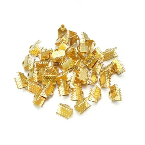 Metall-Quetschperlen, Hohlverschlüsse, Kordel, Lederclip, Halskette, Armband, Verbinder, Endkappen für DIY-Schmuckzubehör, Gold, 10 mm x 100 Stück Metall-Quetschperlen, Hohlverschlüsse, Kordel, Lederclip, Halskette, Armband, Verbinder, Endkappen für DIY-Schmuckzubehör, Gold, 10 mm x 100 Stück von VIEPGJ