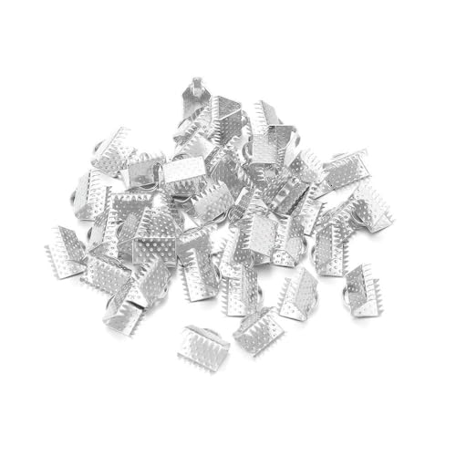 Metall-Quetschperlen, Hohlverschlüsse, Kordel, Lederclip, Halskette, Armband, Verbinder, Endkappen für DIY-Schmuckzubehör, Silber, 16 mm x 50 Stück Metall-Quetschperlen, Hohlverschlüsse, Kordel, Lederclip, Halskette, Armband, Verbinder, Endkappen für DIY-Schmuckzubehör, Silber, 16 mm x 50 Stück von VIEPGJ