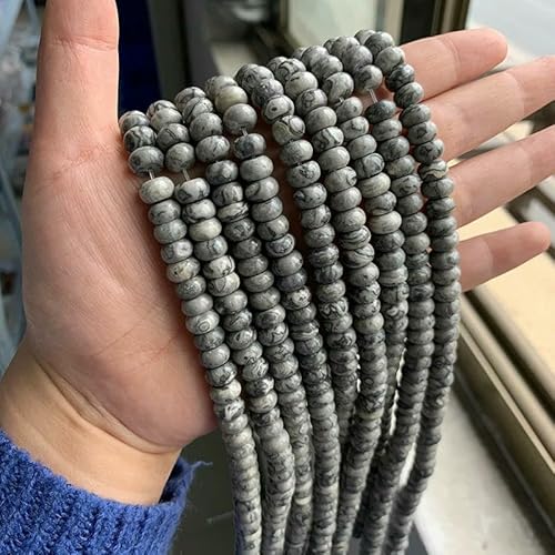 Naturstein-Rondelle-Perlen, Jaspis, Jade, Abstandshalter, runde, flache Perle, DIY-Armband, Halskette, Ohrringe, Zubehör, Größe 5 x 8 mm, 38 Karten, 5 x 8 mm, 68 bis 70 Stück Naturstein-Rondelle-Perlen, Jaspis, Jade, Abstandshalter, runde, flache Perle, DIY-Armband, Halskette, Ohrringe, Zubehör, Größe 5 x 8 mm, 38 Karten, 5 x 8 mm, 68 bis 70 Stück von VIEPGJ