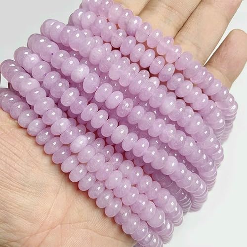 Naturstein-Rondellperlen, Jaspis, Jade, Abstandshalter, runde, flache Perle, DIY-Armband, Halskette, Ohrringe, Zubehör, Größe 5 x 8 mm, 10, lila Chalcedon, 5 x 8 mm, 68 bis 70 Stück Naturstein-Rondellperlen, Jaspis, Jade, Abstandshalter, runde, flache Perle, DIY-Armband, Halskette, Ohrringe, Zubehör, Größe 5 x 8 mm, 10, lila Chalcedon, 5 x 8 mm, 68 bis 70 Stück von VIEPGJ