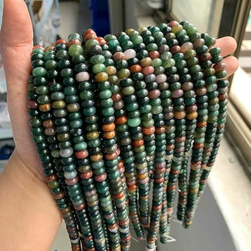 Naturstein-Rondellperlen, Jaspis, Jade, Abstandshalter, runde, flache Perle, DIY-Armband, Halskette, Ohrringe, Zubehör, Größe 5 x 8 mm, 24 indische Achate, 5 x 8 mm, 68 bis 70 Stück Naturstein-Rondellperlen, Jaspis, Jade, Abstandshalter, runde, flache Perle, DIY-Armband, Halskette, Ohrringe, Zubehör, Größe 5 x 8 mm, 24 indische Achate, 5 x 8 mm, 68 bis 70 Stück von VIEPGJ