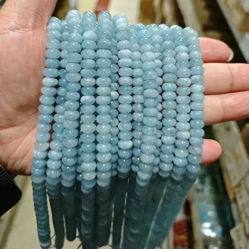 Naturstein-Rondellperlen, Jaspis, Jade, Abstandshalter, runde, flache Perle, DIY-Armband, Halskette, Ohrringe, Zubehör, Größe 5 x 8 mm, 4 Chalcedon, 5 x 8 mm, 68 bis 70 Stück Naturstein-Rondellperlen, Jaspis, Jade, Abstandshalter, runde, flache Perle, DIY-Armband, Halskette, Ohrringe, Zubehör, Größe 5 x 8 mm, 4 Chalcedon, 5 x 8 mm, 68 bis 70 Stück von VIEPGJ