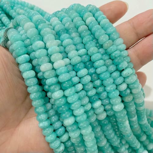 Naturstein-Rondellperlen, Jaspis, Jade, Abstandshalter, runde, flache Perle, DIY-Armband, Halskette, Ohrringe, Zubehör, Größe 5 x 8 mm, 8 Chalcedon, 5 x 8 mm, 68 bis 70 Stück Naturstein-Rondellperlen, Jaspis, Jade, Abstandshalter, runde, flache Perle, DIY-Armband, Halskette, Ohrringe, Zubehör, Größe 5 x 8 mm, 8 Chalcedon, 5 x 8 mm, 68 bis 70 Stück von VIEPGJ