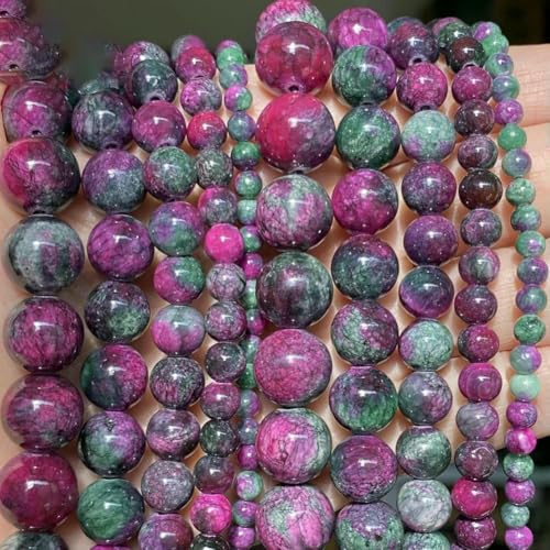 Natursteinperlen 4 6 8 10 mm Lava Amazonit Achate Amethyst Turmalin Runde Perlen zur Schmuckherstellung DIY-Armbänder - Jade - 4,0 mm 88 bis 91 Stück von VIEPGJ